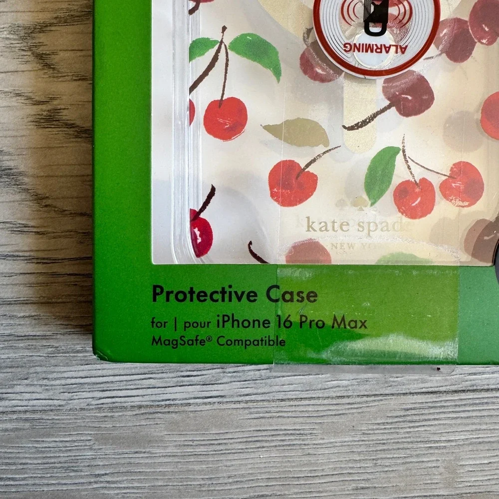 Kate Spade iPhone 16 Pro Max‎ Case MagSafe Cherry Print Protective Cover Clear
